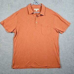 Goodthreads Men’s Orange Short Sleeve 1/4 Button Up Cotton Polo Shirt Sz XL